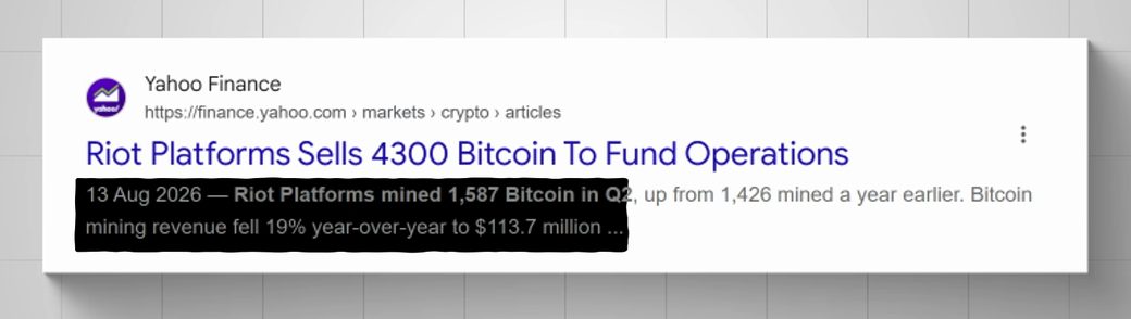 عنوان Yahoo Finance عن Riot